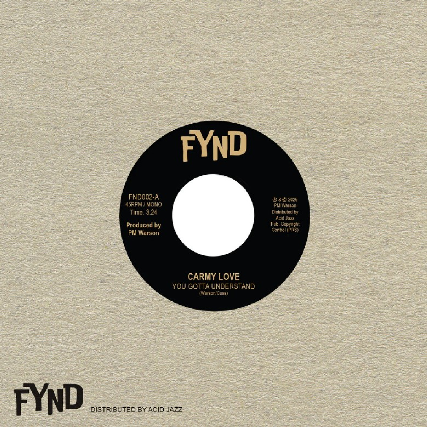 Carmy Love/PM Warson You Gotta Understand / Thinking Of… (7")