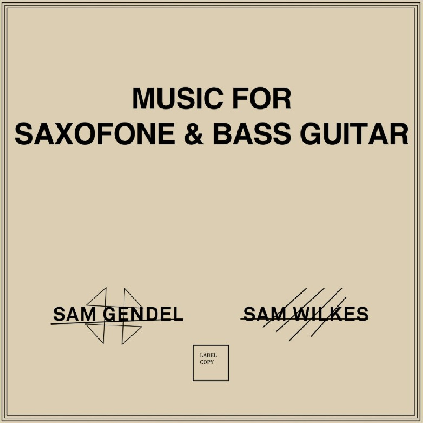 Sam Gendel &amp; Sam Wilkes Music For Saxofone &amp; Bass Guitar (12")