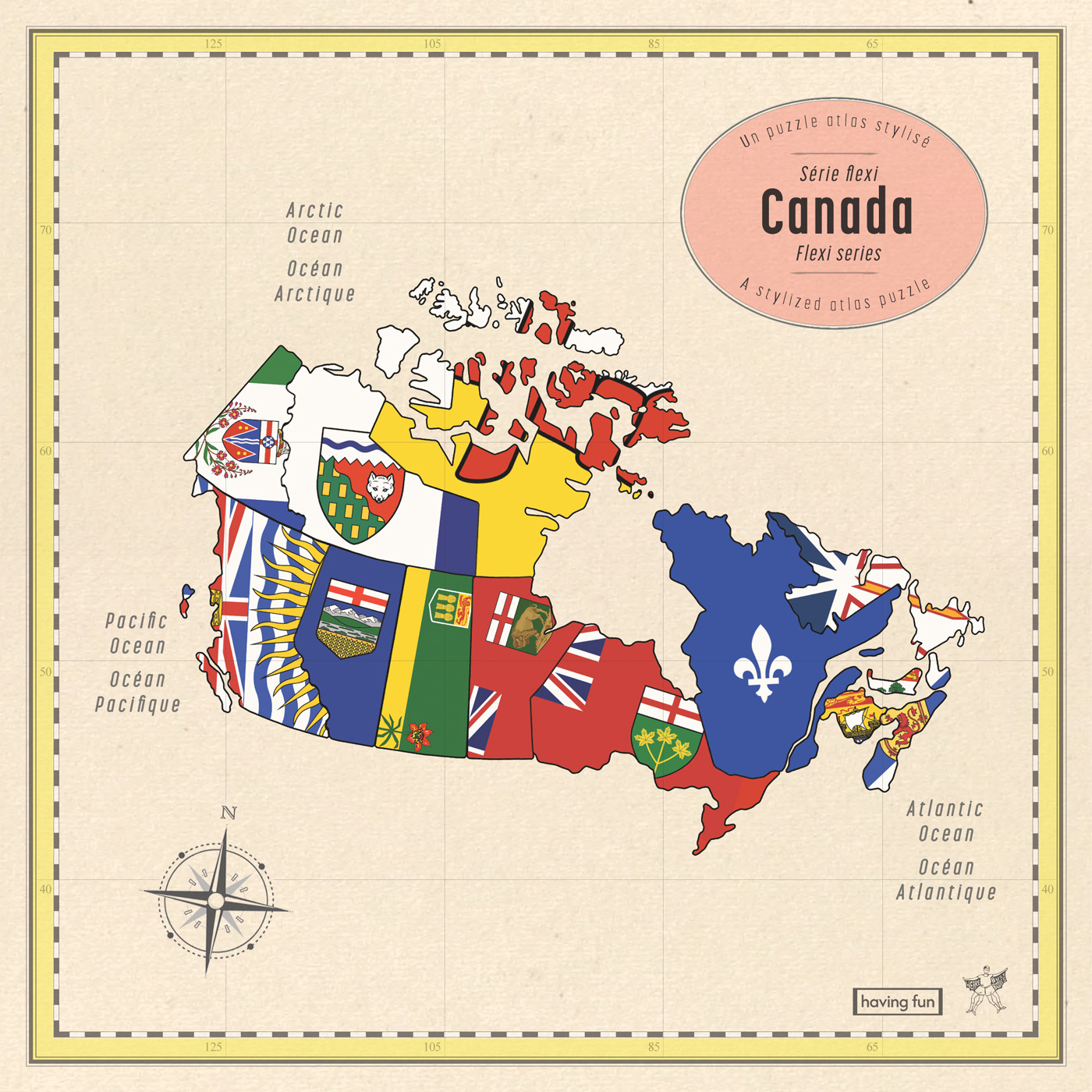 Diverse Artister Map Of Canada Puzzle Series… (13 x 7")